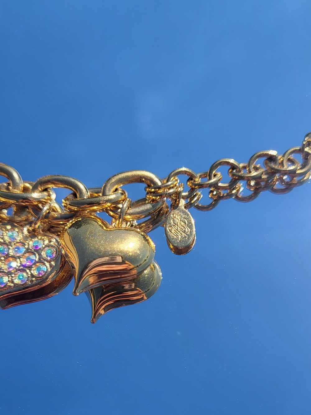 Kirks Folly Signed Charm Bracelet W/Locket - Picture 4 of 10